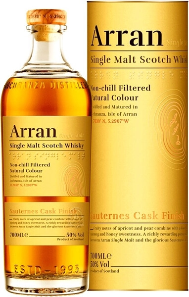 Виски Arran Sauternes Cask Finish, in tube, 0.7 л