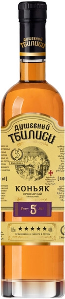 Коньяк Душевный Тбилиси 5-летний, 0.5 л