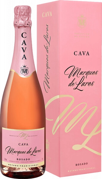 Игристое вино Marques de Lares Rosado Brut, Cava DO, 2022, gift box