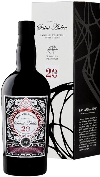 Арманьяк Saint Aubin 20 Age, Bas-Armagnac AOC, gift box, 0.7 л
