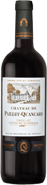 Вино Chateau de Paillet-Quancard, Cadillac-Cotes de Bordeaux AOC, 2015, 375 мл