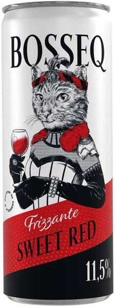 Игристое вино Bosseq Frizzante Sweet Red, in can, 250 мл