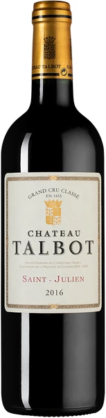 Вино Chateau Talbot, St-Julien AOC 4-me Grand Cru Classe, 2016