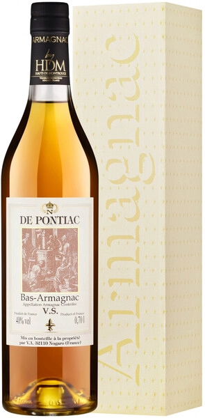 Арманьяк De Pontiac VS, Bas-Armagnac AOC, gift box, 0.7 л