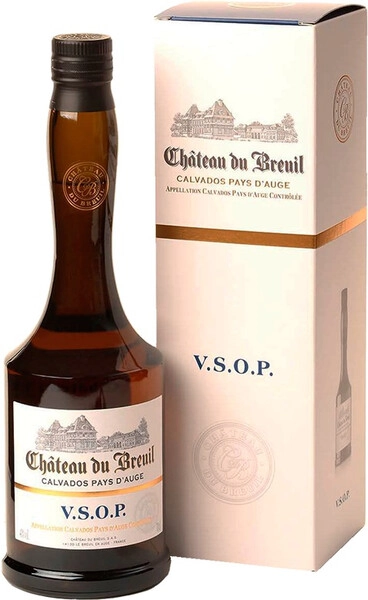 Кальвадос Chateau du Breuil, V.S.O.P., Pays d'Auge AOC, gift box, 0.7 л