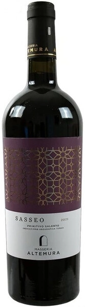 Вино Masseria Altemura, Sasseo Primitivo, Salento IGT, 2021