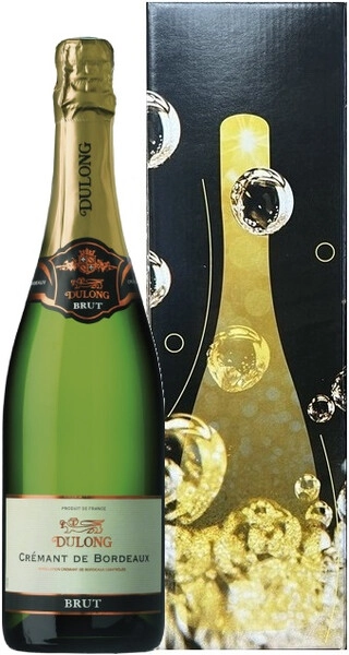 Игристое вино Dulong, Cremant de Bordeaux AOP Brut, gift box