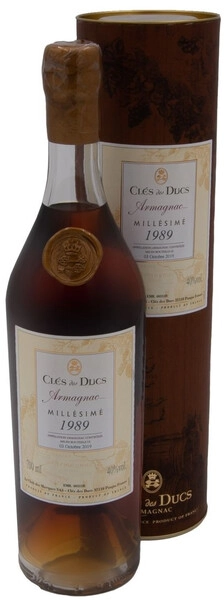 Арманьяк Cles des Ducs Millesime, Armagnac AOC, 1989, gift box, 0.7 л