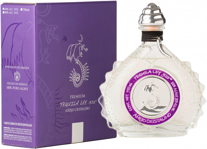 Текила Ley 925 Anejo Cristalino, gift box Diamond, 0.75 л