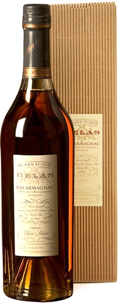 Арманьяк Gelas, Bas Armagnac Monocepage Ugni Blanc, 18 ans, gift box, 0.7 л