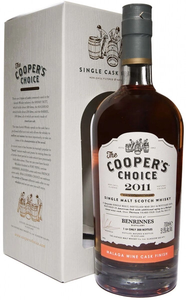 Виски The Cooper's Choice Benrinnes Single Malt Malaga Wine Cask Finish, 2011, gift box, 0.7 л