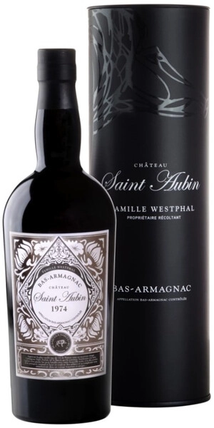 Арманьяк Saint Aubin Bas-Armagnac AOC, 1974, gift tube, 0.7 л