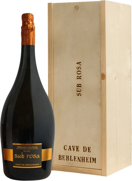 Игристое вино Cave de Beblenheim, Cremant d'Alsace "Sub Rosa" AOC Brut, 2020, wooden box, 3 л