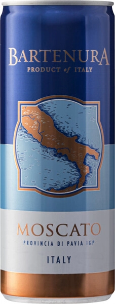 Вино Bartenura, Moscato, Provincia de Pavia IGT, in can, 250 мл