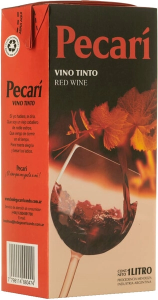 Вино Pecari Tinto, Tetra Pak, 1 л