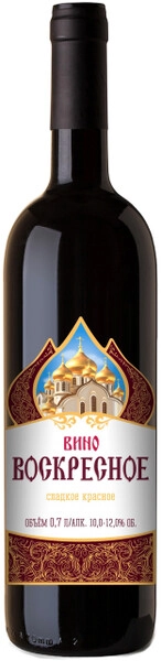 Вино "Воскресное", 0.7 л