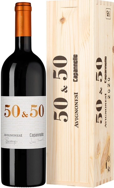Вино Avignonesi-Capannelle, "50 & 50", Toscana IGT, 2020, wooden box