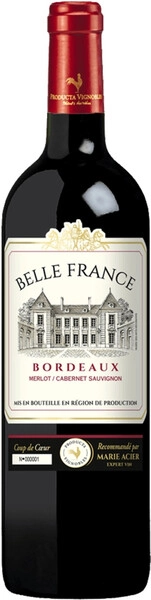 Вино Belle France Bordeaux AOC Rouge, 2018