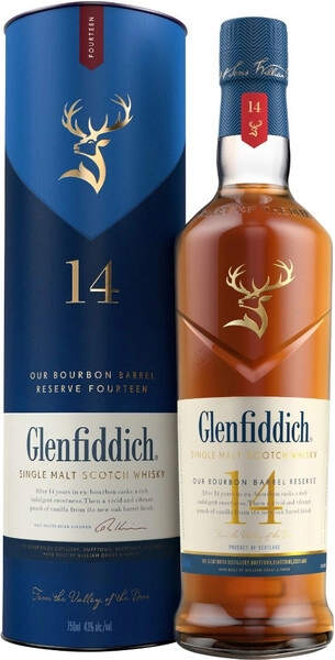 Виски Glenfiddich 14 Years Old Bourbon Barrel Reserve, in tube, 0.7 л