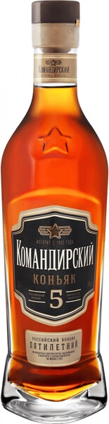Коньяк Командирский 5-летний, 0.5 л