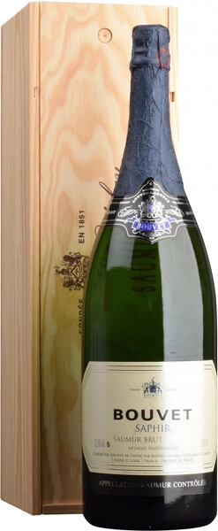 Игристое вино Bouvet Ladubay, Saphir Brut Vintage, Saumur AOC, 2020, wooden box, 3 л