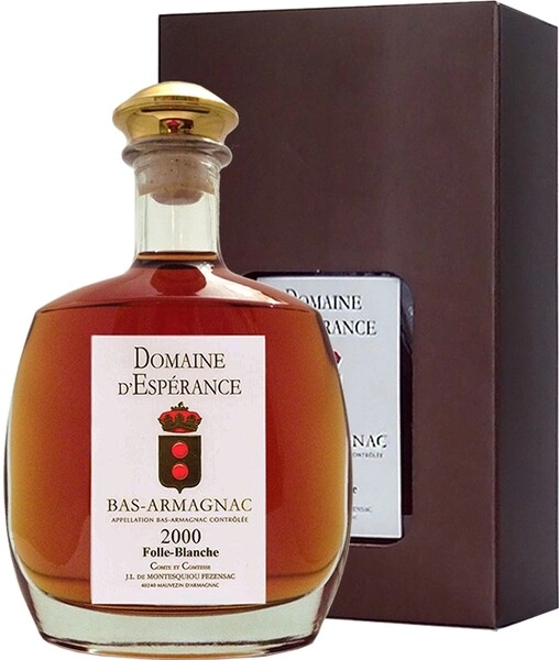 Арманьяк Domaine d'Esperance, Bas-Armagnac AOC Folle Blanche, 2000, gift box, 0.7 л