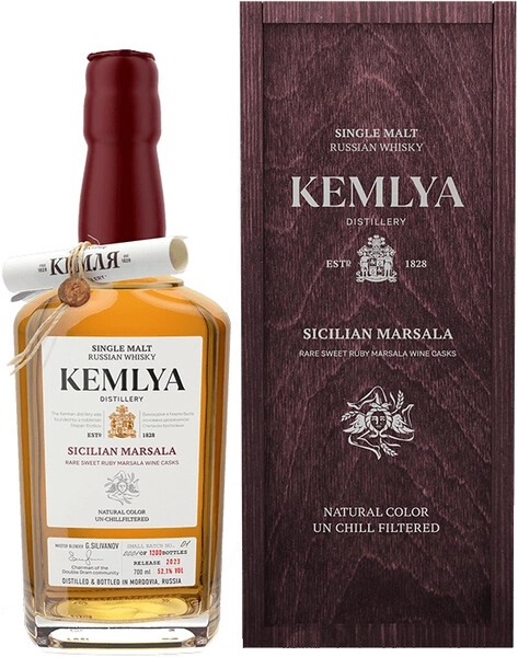 Виски Kemlya Sicilian Marsala, wooden box, 0.7 л