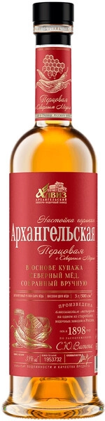 Ликер Архангельская Перцовая с Северным Медом, настойка горькая, 0.5 л