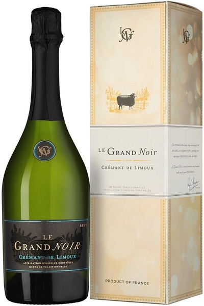 Игристое вино "Le Grand Noir" Brut, Cremant de Limoux AOP, 2023, gift box