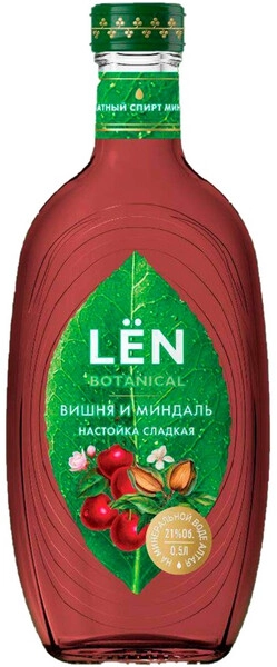 Ликер "Лён" Вишня и Миндаль, настойка сладкая, 0.5 л