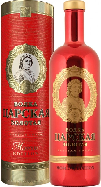 Водка Царская Золотая, Москоу Эдишн, в тубе, 1 л