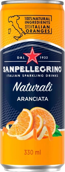 Вода S. Pellegrino Aranciata, in can, 0.33 л