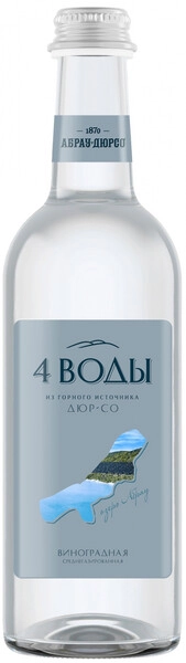 Вода Абрау-Дюрсо, 4 Воды Газированная виноградная, в стеклянной бутылке, 375 мл