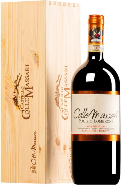 Вино ColleMassari, "Poggio Lombrone", Montecucco Sangiovese Riserva DOCG, 2019, wooden box, 1.5 л