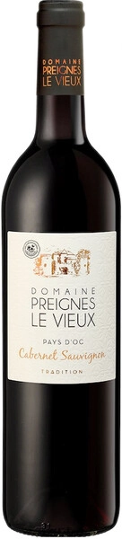 Вино Domaine Preignes le Vieux, Cabernet Sauvignon Tradition, Pays d'Oc IGP, 2022