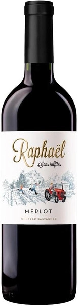 Вино Chateau Castagnac, Raphael Merlot Sans Sulfites, Bordeaux AOC