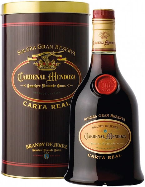 Бренди Sanchez Romate, Cardenal Mendoza Carta Real Solera Gran Reserva, in tube, 0.7 л